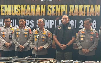 Negara Hadir Berantas Senpi Ilegal, Polda Sumsel Musnahkan 397 Senjata Api Hasil Ops Senpi Musi 2026