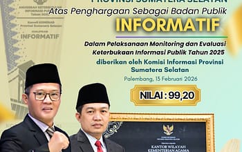 KIP Award 2025: Kanwil Kemenag Sumsel Raih Predikat Informatif dengan Skor Nyaris Sempurna 99,20