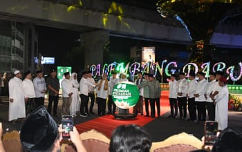 Danrem 044/Gapo Hadiri Peresmian Revitalisasi Bundaran Air Mancur Cempako Telok Palembang Darussalam