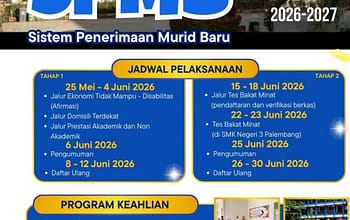 SMKN 3 Palembang Buka Pendaftaran Murid Baru TA 2026/2027