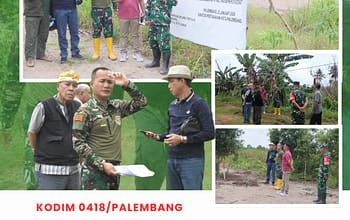 Akselerasi Ekonomi Kerakyatan, Kodim 0418/Palembang Survei Lahan Hibah Koperasi Desa/Kelurahan Merah Putih
