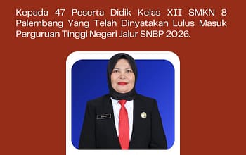 Prestasi Gemilang! 47 Siswa SMK Negeri 8 Palembang Lulus Masuk PTN Melalui Jalur SNBP 2026