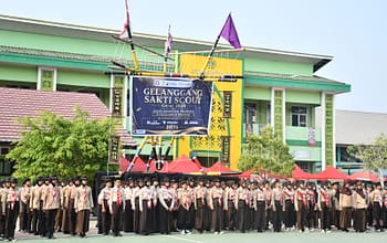 Himpun 620 Anggota Pramuka se-Sumbagsel, Kakanwil Kemenag Sumsel Buka Gelanggang Sakti Scout 2026 di MTsN 2 Palembang