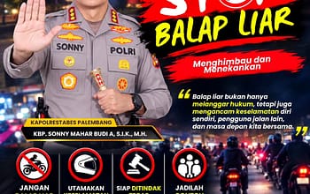 Polrestabes Palembang Tegaskan Komitmen “Stop Balap Liar” Demi Keselamatan Bersama di Jalan Raya